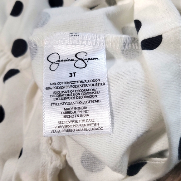 Jessica Simpson black and white polka dot sleeveless short romper Sz 3T - Picture 6 of 6